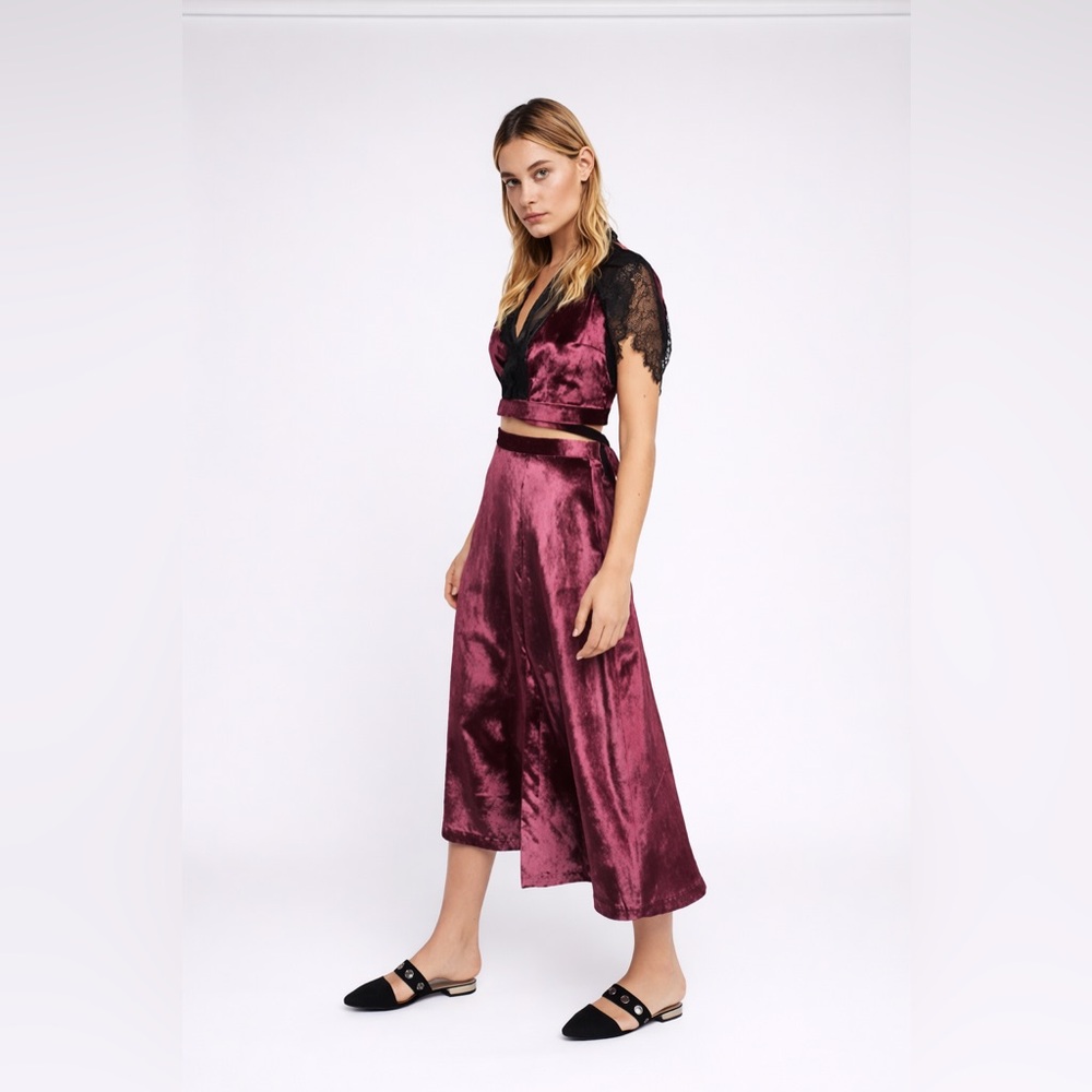 Free People Velvet Mulberry Skirt • NWT